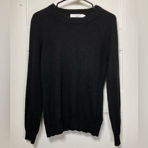 John Lewis Pure Cashmere | Cashmere Crewneck Knit Cardigan Black Size Small